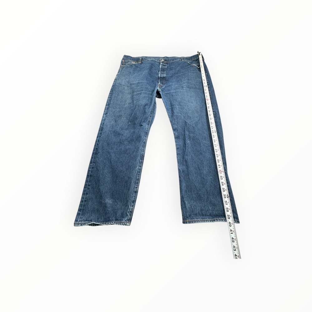 Levi's Jeans Mens 52 Blue 501 Original Fit Straight Leg Button Fly Denim Pants - Picture 9 of 15